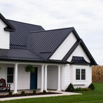 Black Roof With White Siding 